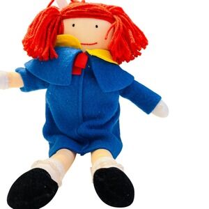 Vintage 90s Eden Madeline Plush Doll 16" Red Hair‎ Blue Coat Classic Collectible